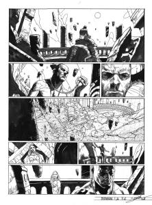 META-BARON : Planche originale 12 de M�ta-Baron T.06 sign�e