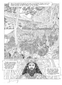 MURENA : Double planche originale 46 en noir et blanc a l'encre de chine et couleur a l'aquarelle de Murena Tome 13