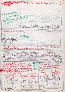 RAT'S : Feuillet Recto Verso 1 et 2 du Storyboard de Rat's 1 par Ptiluc 