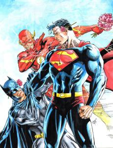 MARVEL : Illustration couleur Flash Batman Superman par SETH