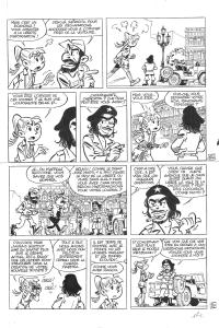 SPIROU ET FANTASIO (Les aventures de) : PLANCHE ORIGINALE 12 SPIROU LA BAIE DES COCHONS