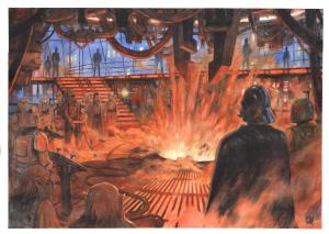 STAR WARS  : Grande peinture originale de Star Wars �pisode 5 L'Empoire Contre-Attaque