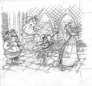 IZNOGOUD : Illustration originale au crayon d'IZNOGOUD pour un puzzle Nathan, par Jean TABARY