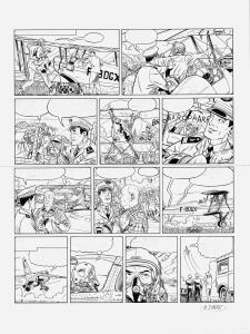 TANGUY et LAVERDURE : Planche originale 44  et son crayonn� Une aventure classique de TANGUY et LAVERDURE TOME  1 Menace sur mirage F1