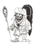 Les Oubli�s (jeu de r�le XII Singes) : Illustration originale Un Marchand Margout pour le jeu Les Oubli�s