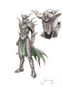 VESPER : Illustration couleur de  Vanea en armure , personnage de VESPER  par JEREMY