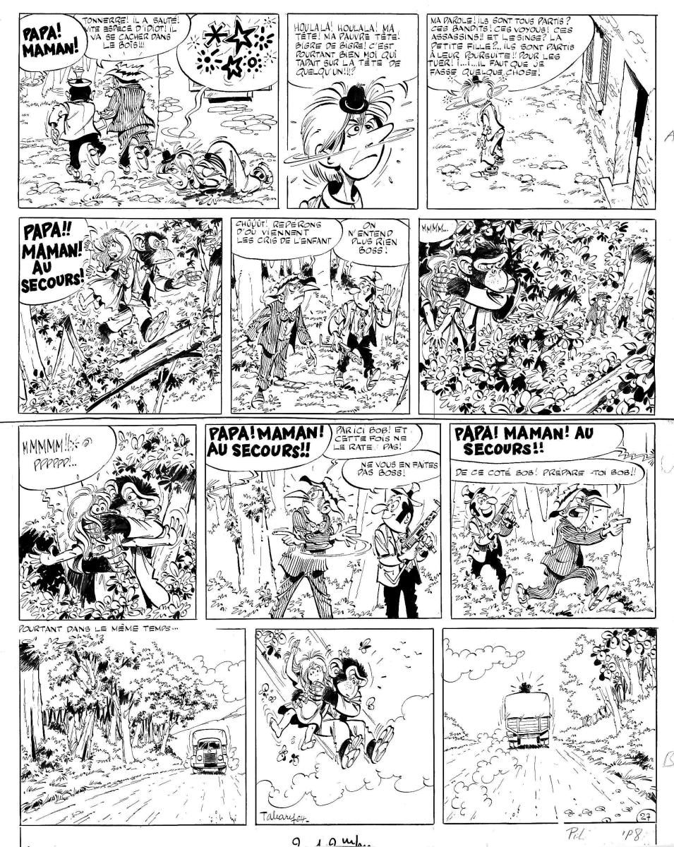 VALENTIN LE VAGABOND, planche originale 27 Valentin fait le singe